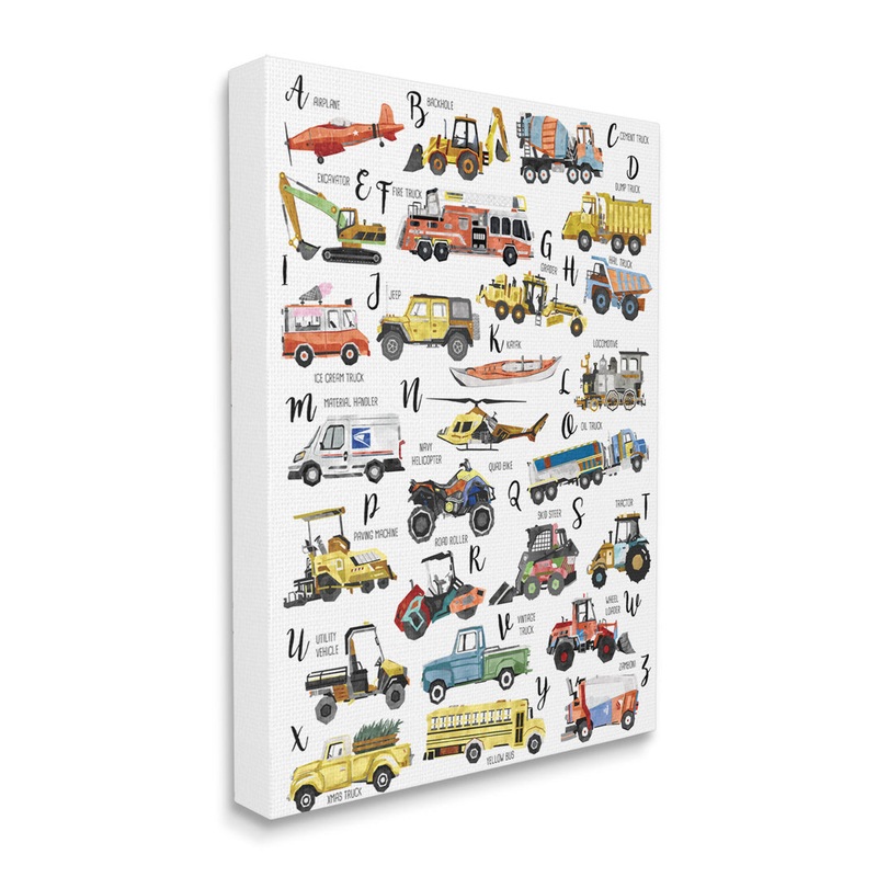 Dyal ABC’s Of Motor Vehicles Kid’s Alphabet Chart Viv + Rae Size: 20″ H x 16″ W  Format: Wrapped Canvas