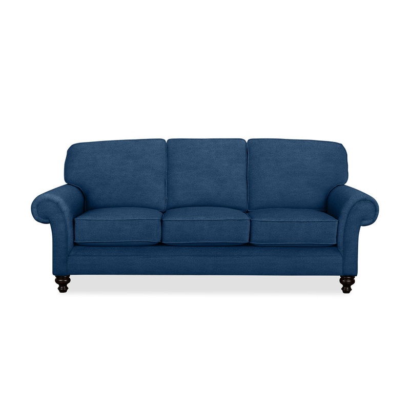 Gaige 88″ Rolled Arm Sofa with Reversible Cushions Wayfair Custom Upholstery Fabric: Classic Indigo Denim