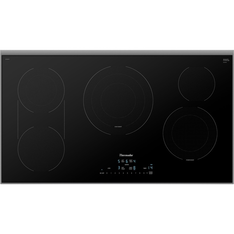 Thermador CET366YB Touch Control Electric Cooktop 36” Black, Surface Mount With Frame Cet366Yb