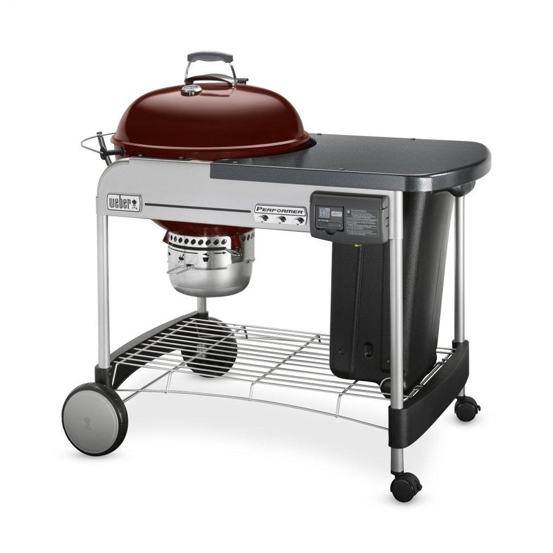 Weber 15503001 Performer Deluxe Charcoal Grill – 22 Inch Crimson