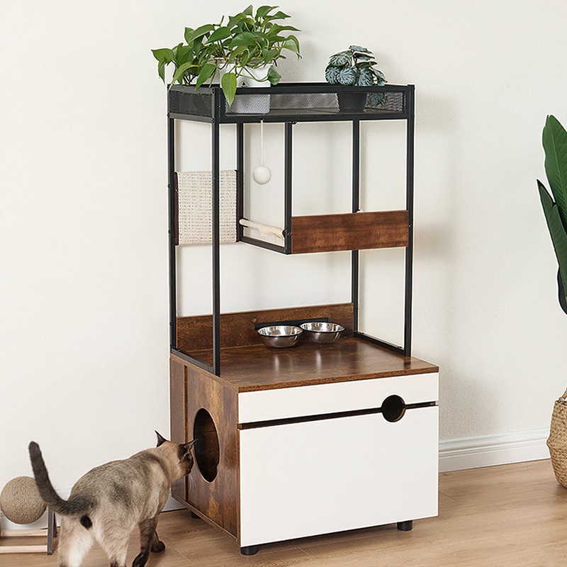 Cat Litter Box Enclosures With Cat Tree Tower Tucker Murphy Pet