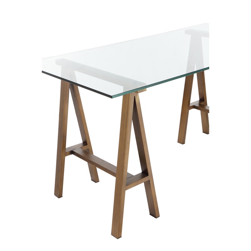 Dita Dining Table Joss & Main Base Color: Brass Size: 55W x 36D x 30H
