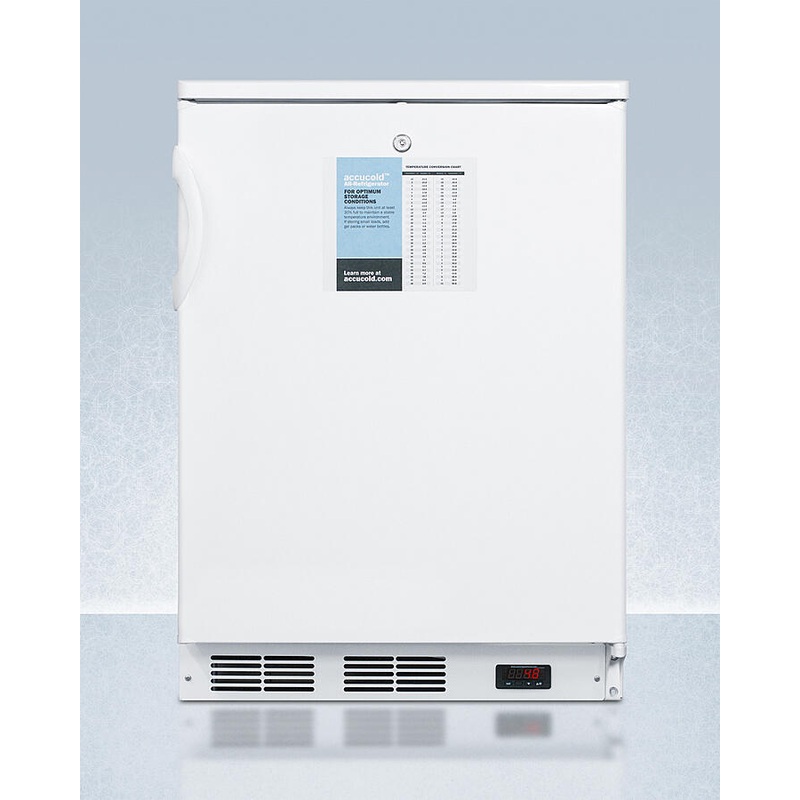 Summit FF6LWPRO 24″ Wide Auto Defrost All-Refrigerator With Lock, Digital Thermostat, Internal Fan, Door Storage, And Access Port For User-Provided Monitoring Equipment