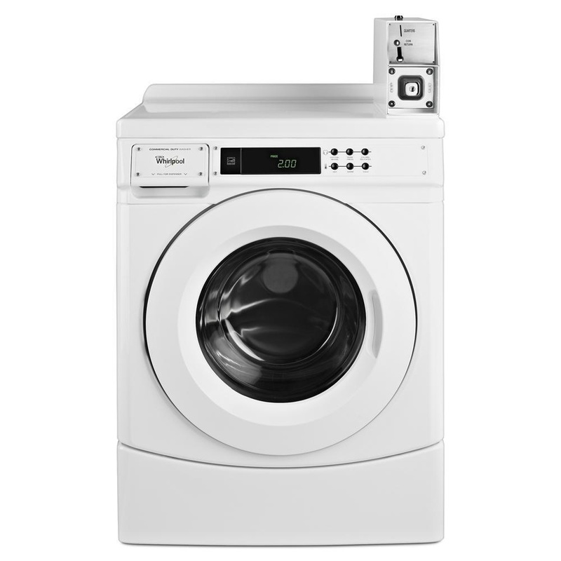 Whirlpool CHW9150GW 27″ Commercial High-Efficiency Energy Star-Qualified Front-Load Washer Featuring Factory-Installed Coin Drop with Coin Box