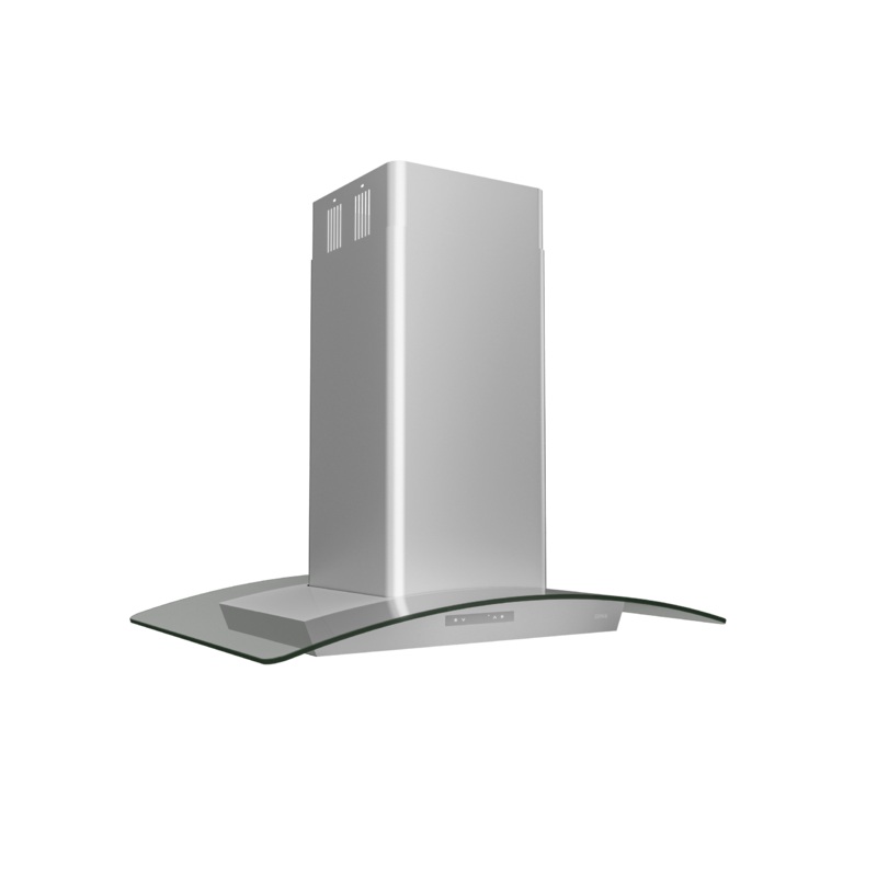 Zephyr ZMLM90CG Milano Connect Island, 90cm, SS+Glass, LED, ACT