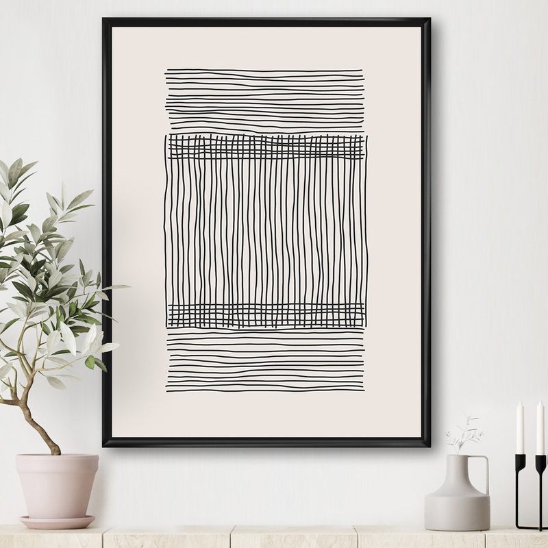 Minimal Geometric Compostions of Elementary Forms XXII – Modern Wall Art Print East Urban Home Size: 46″ H x 36″ W x 1.5″ D Format: Black Framed Canvas