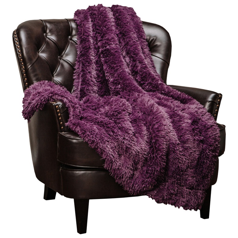 Shaggy Shaggy Super Elegent Sherpa Long Fur Throw Chanasya Color: Aubergine Size: 50″ W x 65″ L