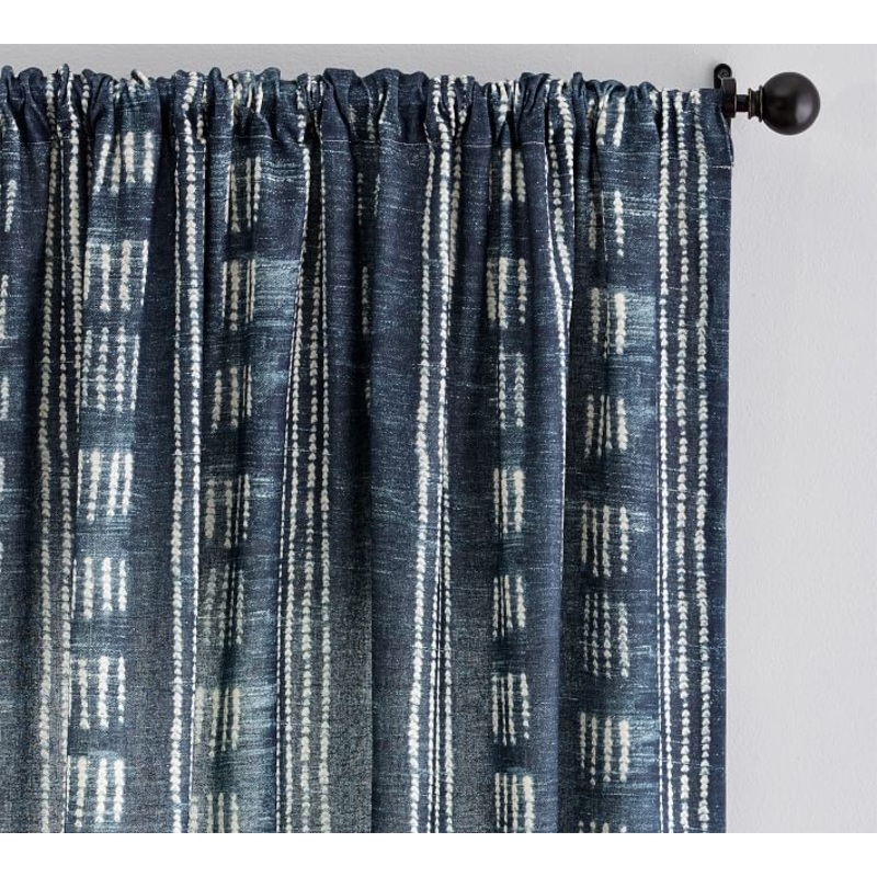 Shibori Dot Linen Cotton Rod Pocket Curtain