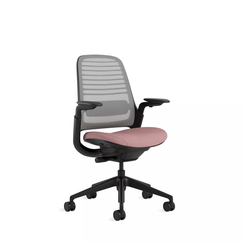 Steelcase Series 1 Task Chair Steelcase Upholstery Color: Pink Lemonade/Nickel, Frame Color: Black Casters/Glides: Carpet