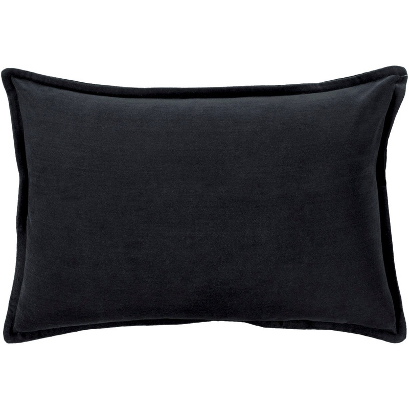 Montague 100% Cotton Lumbar Rectangular Pillow RE/FINE Color: Black Size: 13″ x 20″