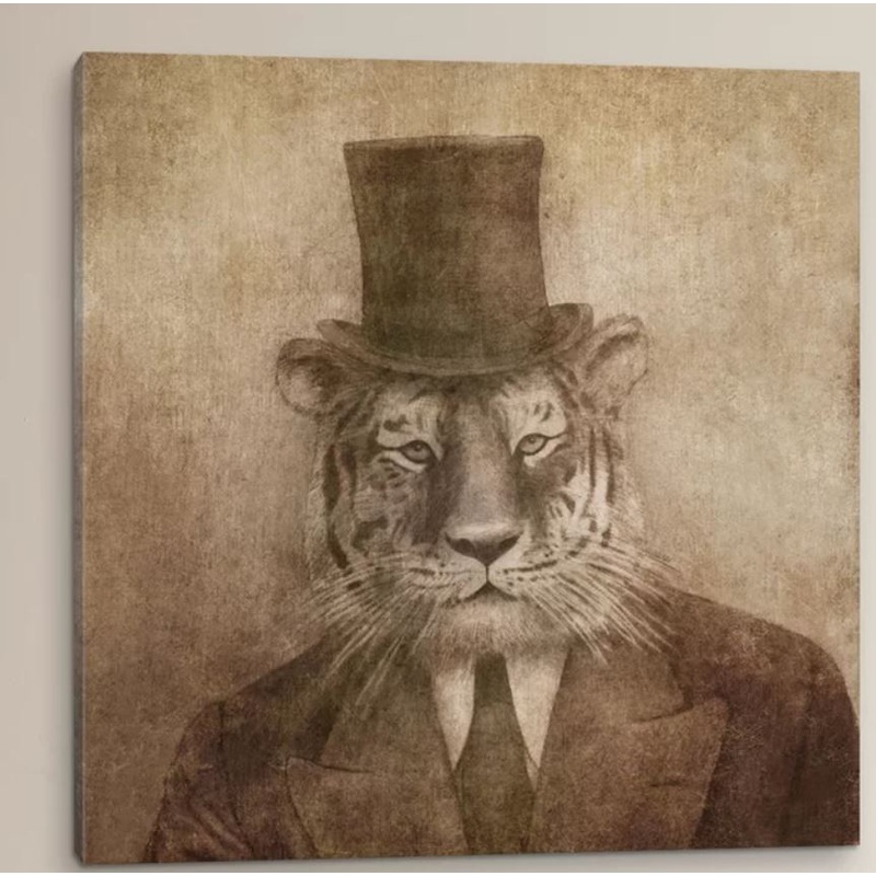 Sir Tiger Graphic Art on Wrapped Canvas