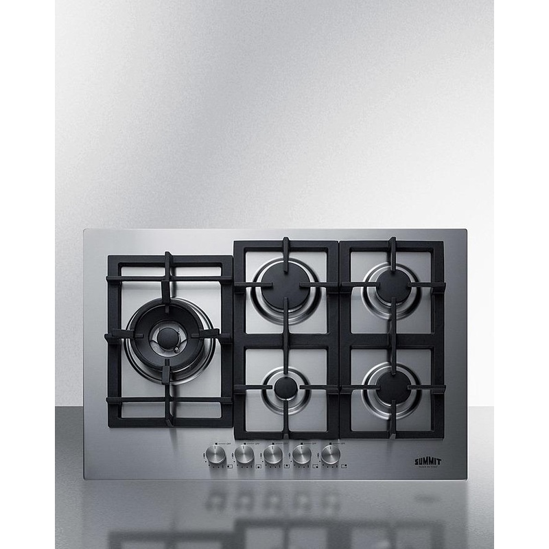 Summit GCJ5SS 30″ Wide 5-burner Gas Cooktop In Stainless Steel