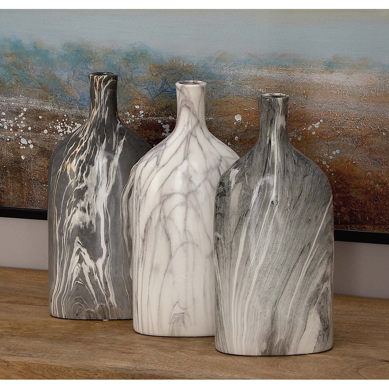 Carllene Black/White/Gray Ceramic Table Vase Set (Set of 3) Brayden Studio