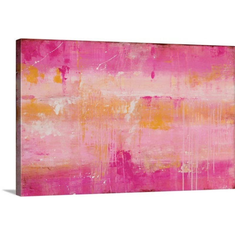 Pink Champagne by Erin Ashley – Graphic Art Print Wrought Studio Size: 20″ H x 30″ W x 1.5″ D Format: Canvas