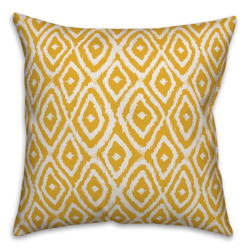 Throw Pillow Designs Direct Creative Group Color: Yellow/White Size: 16″ x 16″