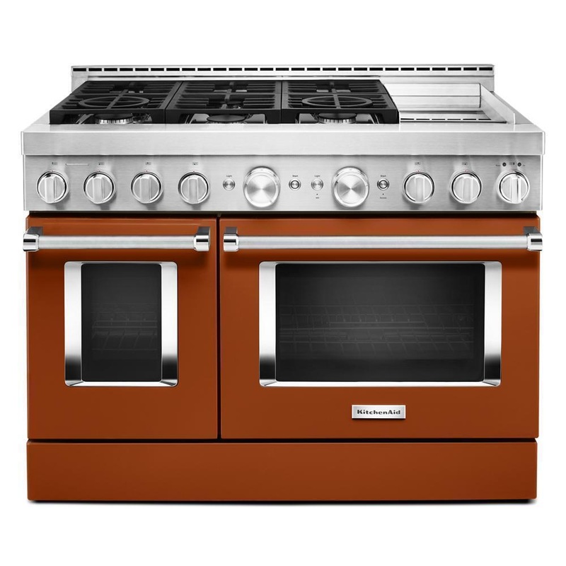 KFGC558JSC KitchenAid 48” Smart Commercial-Style Gas Range with Griddle