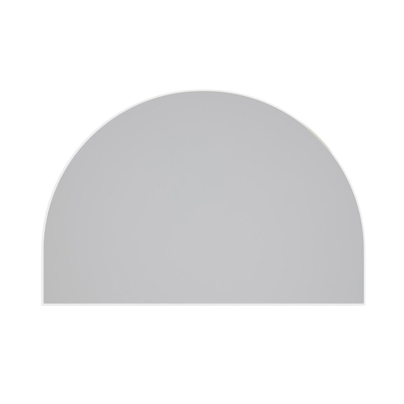 Kira Arched Mirror Glass Warehouse Size: 32” X 48” Finish: White