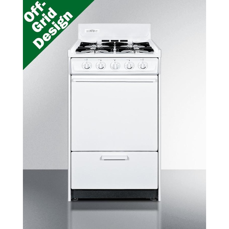 Summit WLM110P 20″ Wide Propane Gas Range, Battery Start