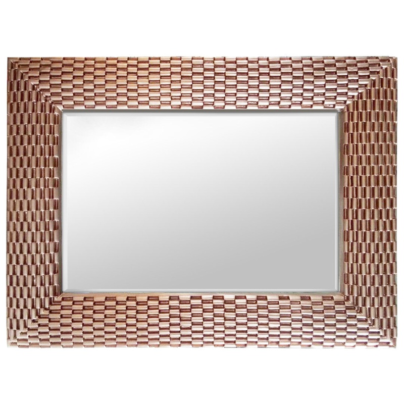 Toombs Rectangle Weave Wall Mirror Brayden Studio Finish: Rose Gold