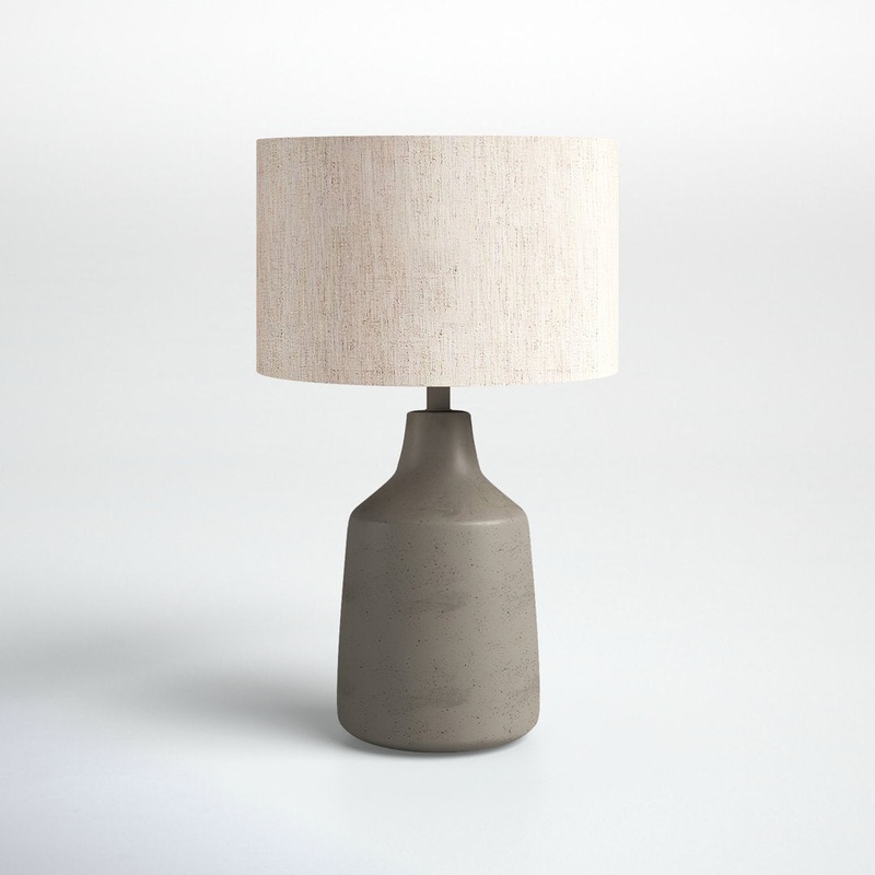 Lockwood 25″ Table Lamp Joss & Main Base Finish: Gray Base / Taupe Shade