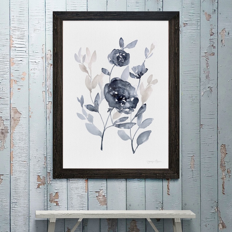Peonies In Gray II’ – Picture Frame Print on Glass Winston Porter Size: 32″ H x 44″ W x 1.25″ D Format: Framed Ebony Canvas