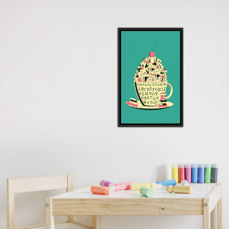 Read II Kids Framed Art East Urban Home Size: 26″ H x 18″ W x 1.5″ D Format: Distressed Black Framed Canvas