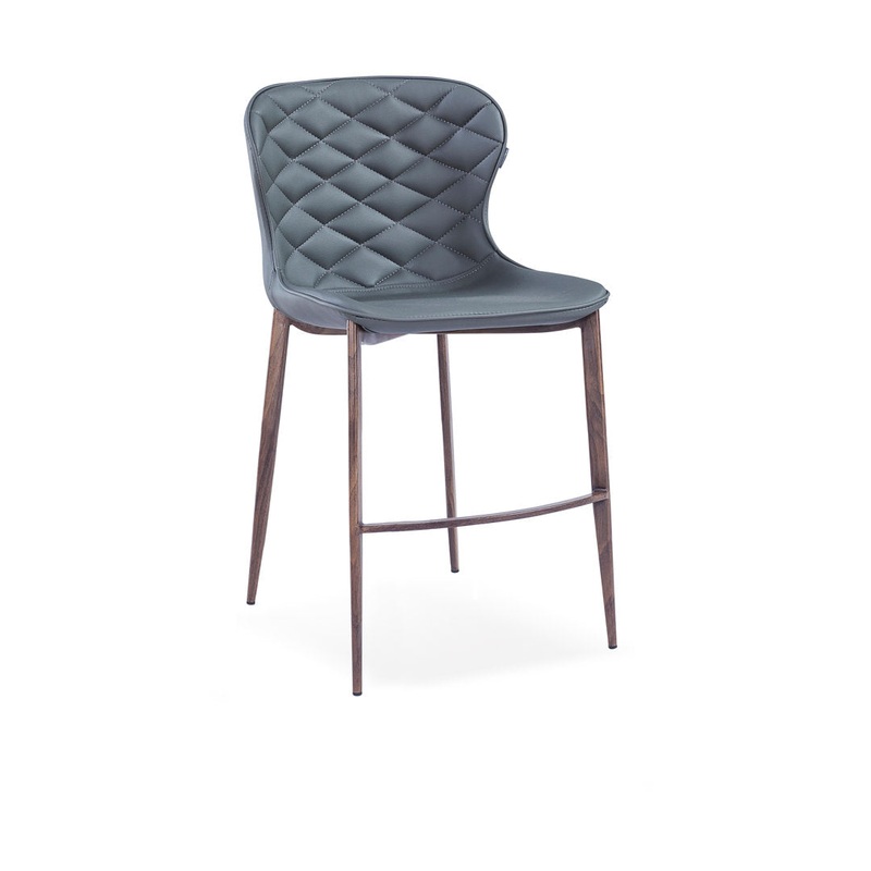 Albert Upholstered Bar & Counter Stool Upper Square Upholstery Color: Gray, Base Color: Wood Veneer Seat Height: Counter Stool (24 Seat Height)