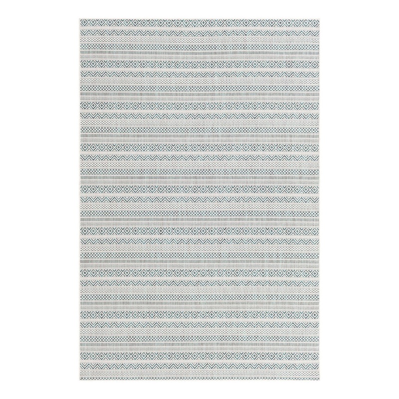 Hewitt Striped Teal Indoor / Outdoor Area Rug Steelside Rug Size: Rectangle 5’3″ x 7’10”