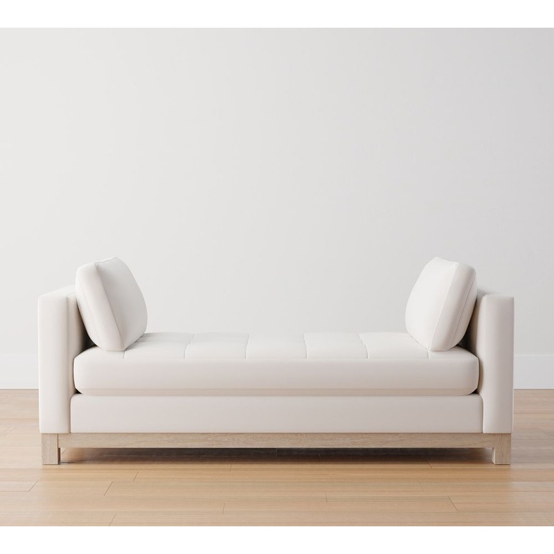 Jake Tufted Upholstered Settee with Wood Base