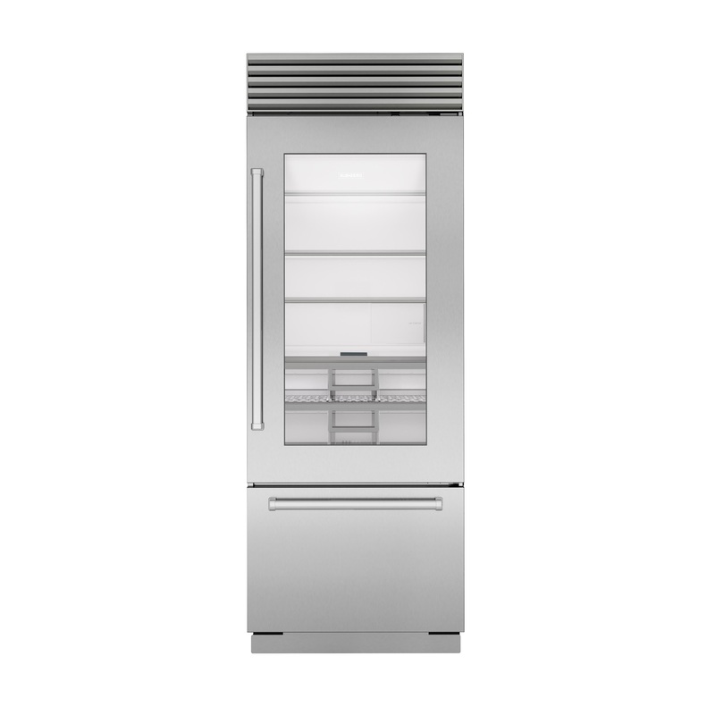 Sub-Zero CL3050UGSTL 30″ Classic Over-And-Under Refrigerator/Freezer With Glass Door