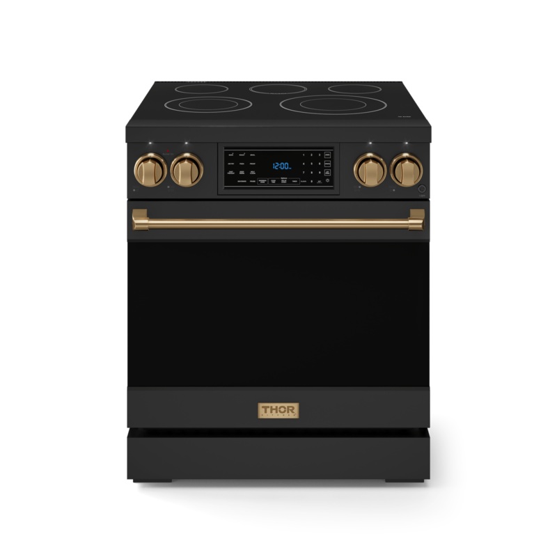 Thor Kitchen RSE30BBRZ 30 Inch Professional Electric Range With Tilt Panel Touch Control In Black/Bronze Gordon Ramsay Series – Rse30B-Brz