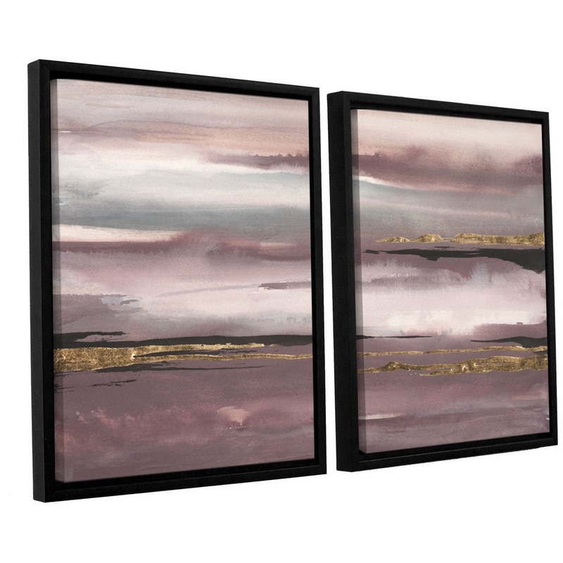 Gilded Storm I 2 Piece Framed Painting Print on Canvas Set Mercer41 Size: 36″ H x 24″ W x 2″ D