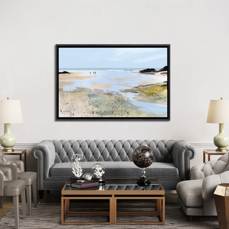 Sea View’ Graphic Art Print East Urban Home Size: 40″ H x 60″ W x 1.5″ D Format: Distressed Black Framed Canvas