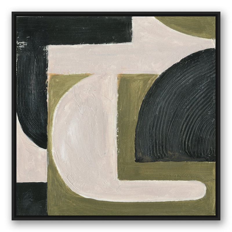 Abstract with Green – Painting on Canvas Ivy Bronx Size: 37.75″ H x 37.75″ W x 1.75″ D Format: Black Floater Frame Canvas