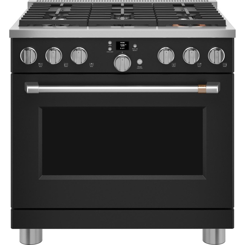 Cafe CGY366P3TD1 CAF(EBACK) 36″ Smart All-Gas Commercial-Style Range with 6 Burners (Natural Gas)