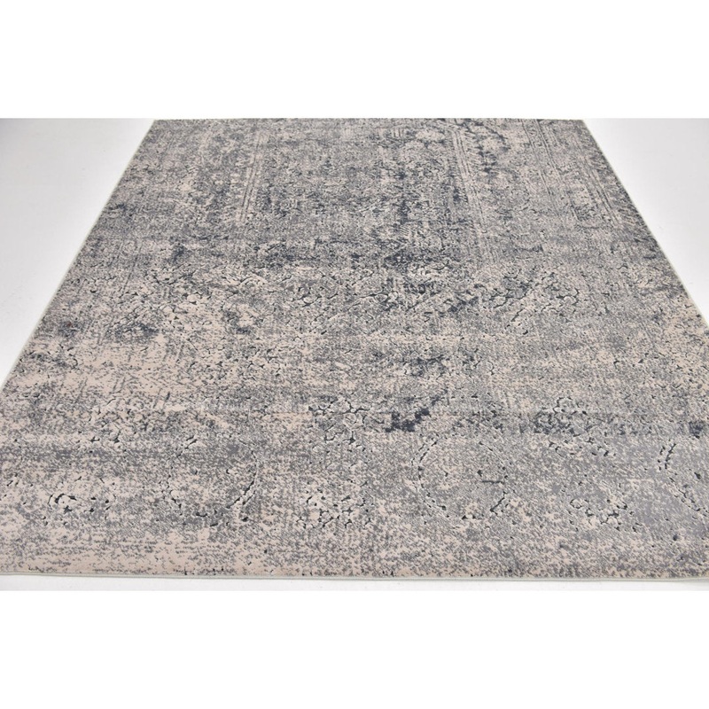 Corteney Oriental Gray Area Rug Alcott Hill Rug Size: Square 5′