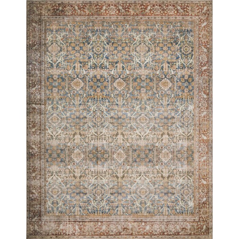 Djanira Oriental Power Loom Ocean/Rust Rug-7’6″x9’6″