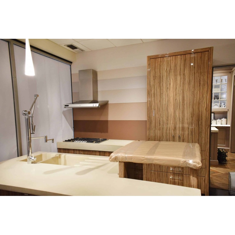 Downsview Olivewood Smooth Wood Modern Showroom Display Kitchen