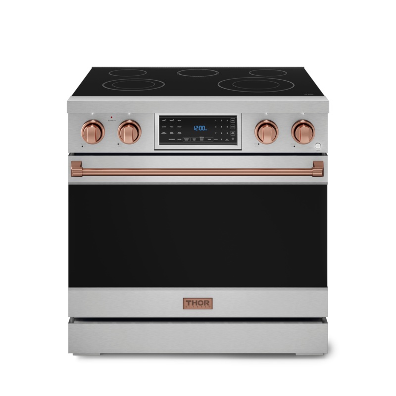 Thor Kitchen RSE36RSG 36 Inch Professional Electric Range With Tilt Panel Touch Control In Stainless Steel/Rose Gold Gordon Ramsay Series – Rse36-Rsg