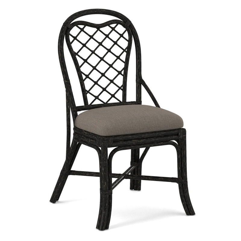 Trellis Back Side Dining Chair Braxton Culler Frame Color: Antique Black, Upholstery Color: Stone Crypton Performance; 0884-83