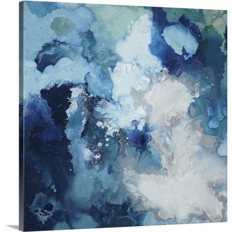 Mcardle ‘Blu Flo’ by Randy Hibberd Painting Print on Canvas Highland Dunes Size: 16″ H x 16″ W x 1.25″ D