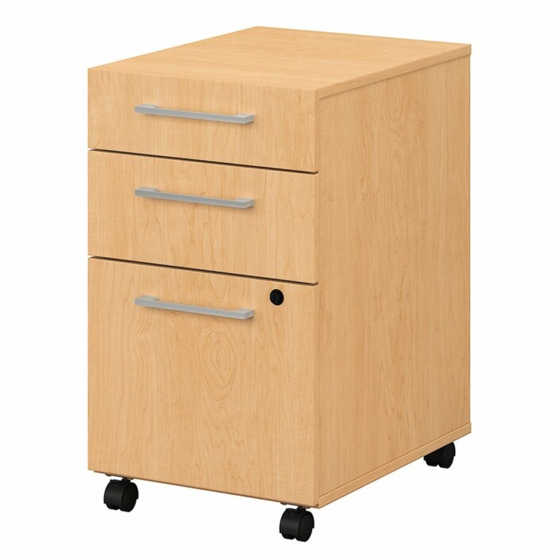 Natural Maple 400 Series 3-Drawer Mobile Vertical Filing Cabinet