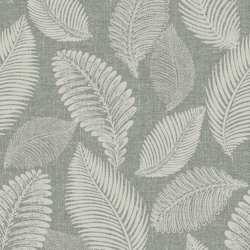 White Heron Tossed Leaves Wallpaper