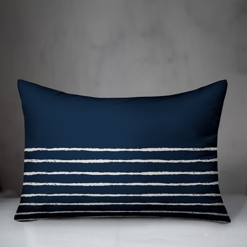 Aezaz Rectangular Pillow Cover & Insert Breakwater Bay Color: Navy/White