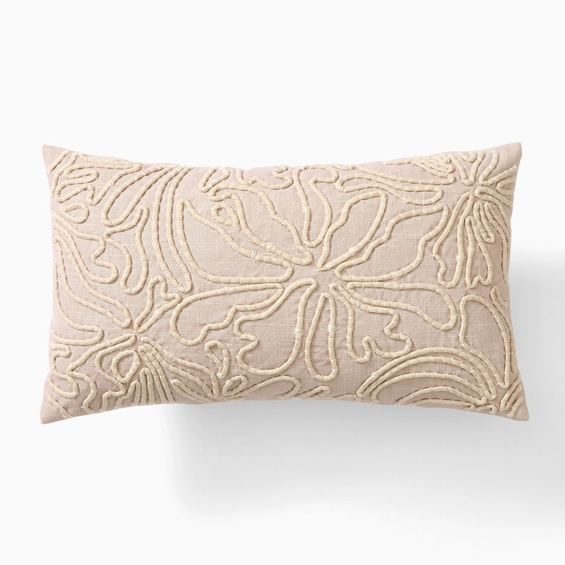 Corded Floral Pillow Cover 12×21