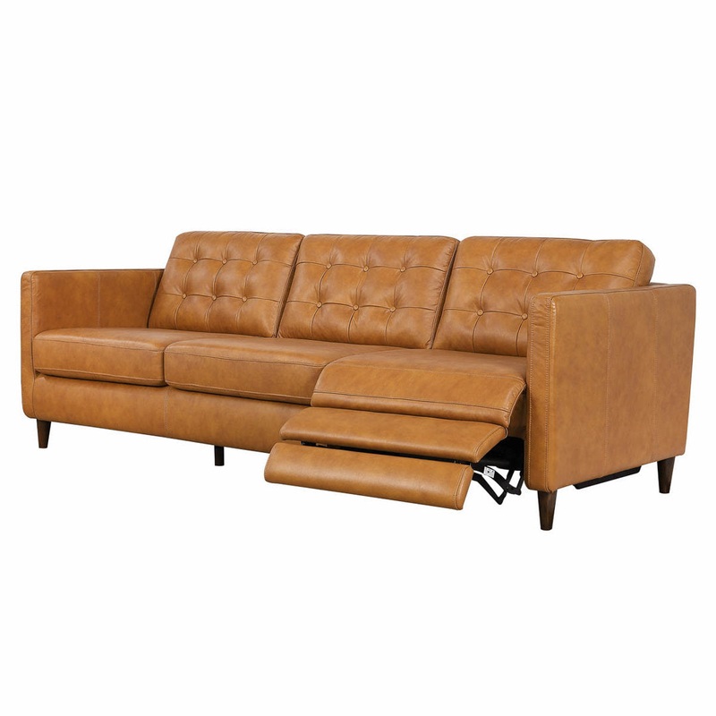 Stoll 93″ Power Inclining Genuine Leather Sofa Steelside