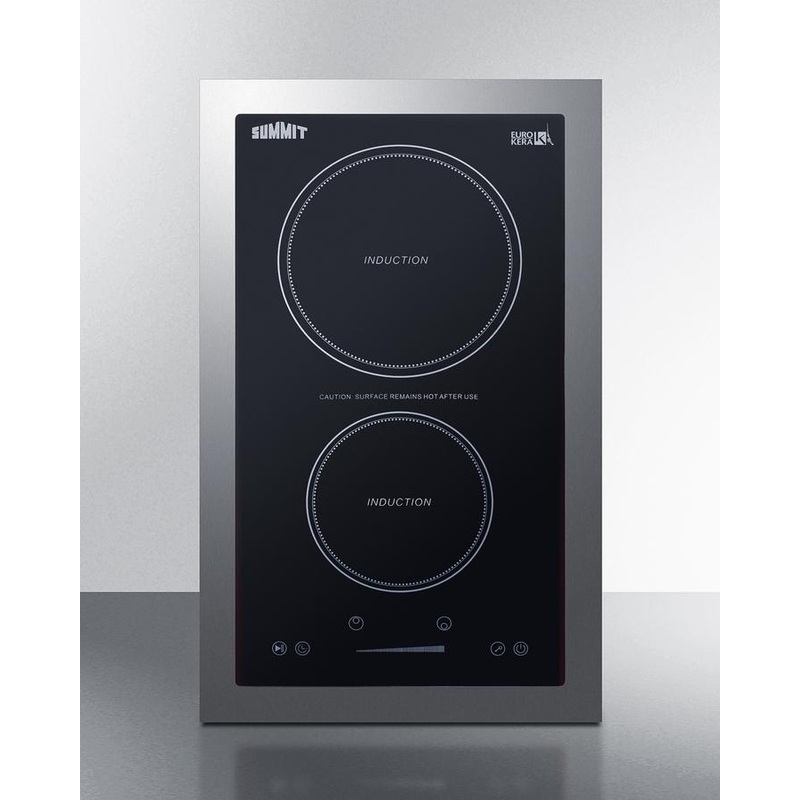 Summit SINC2B115TK13 13″ Wide 115V 2-Zone Induction Cooktop, Cord Included