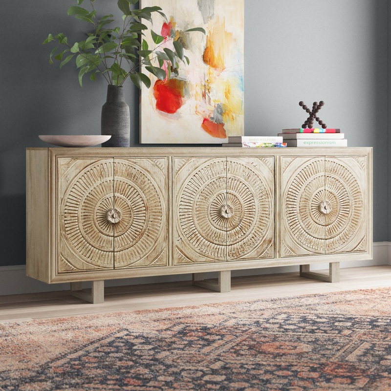 Grasser 95” Wide Acacia Solid Wood Sideboard Langley Street