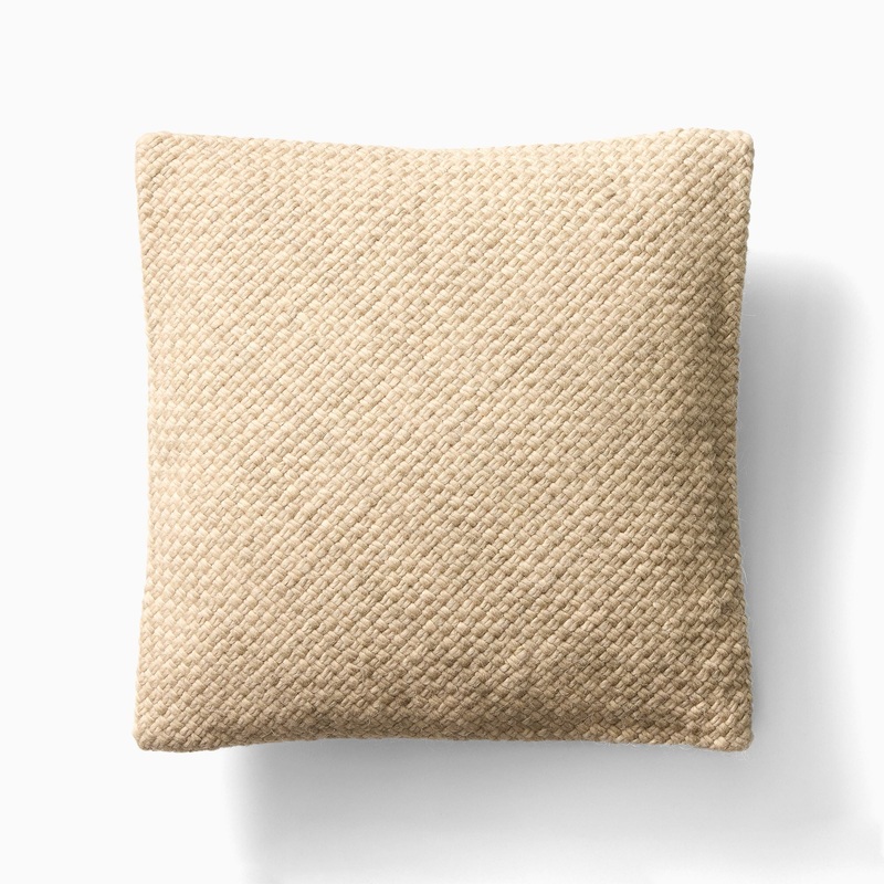 Heathered Basketweave Wool Pillow Cover