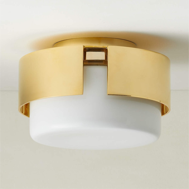NAVI CAST POLISHED BRASS FLUSH MOUNT LIGHT